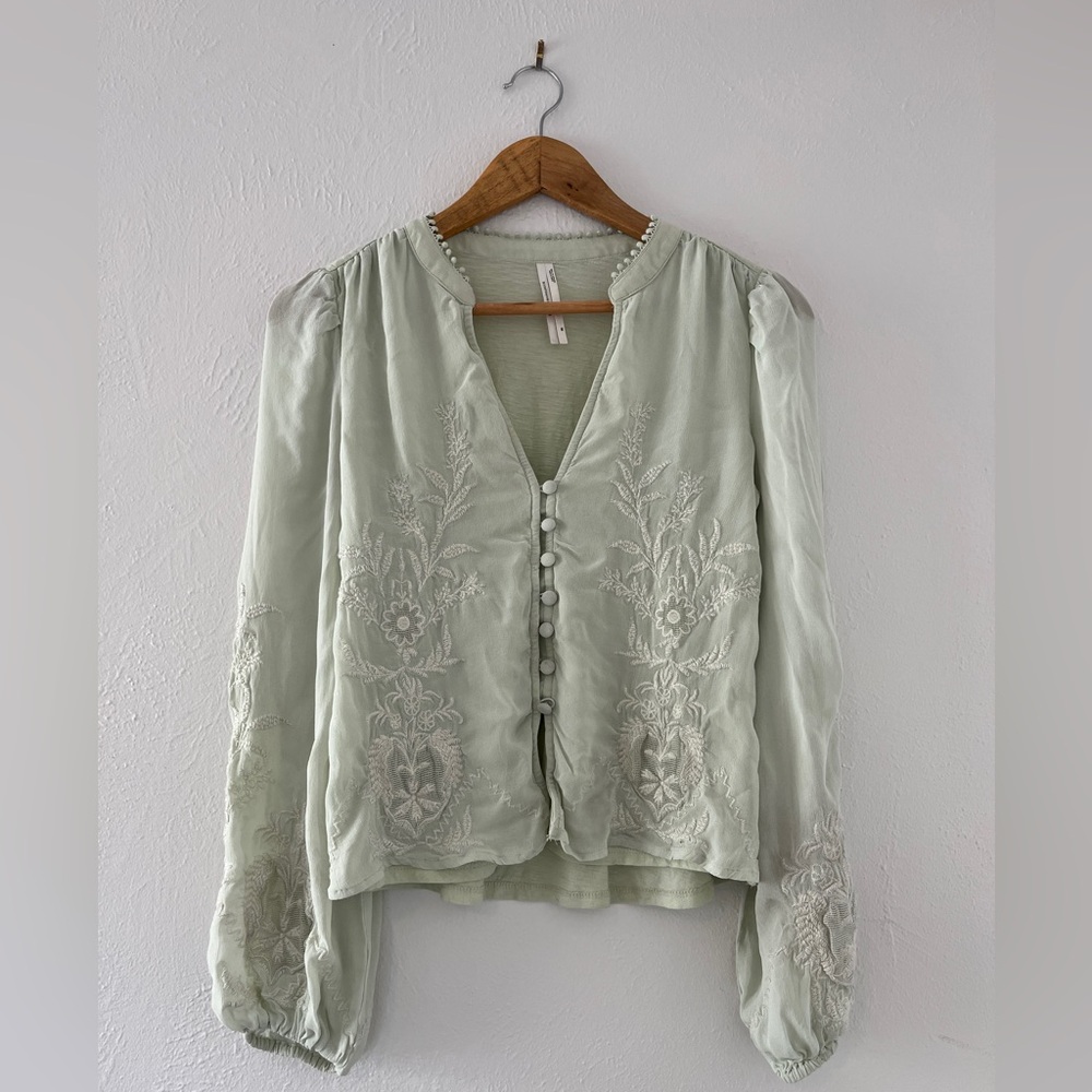 Anthropologie Embroidery Long Sleeve- XS